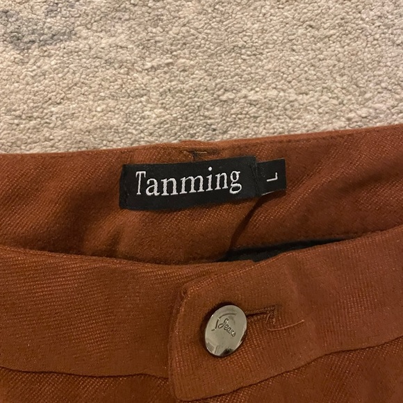 NWOT Brown High Waist Wool trousers cropped wide leg - Picture 8 of 10